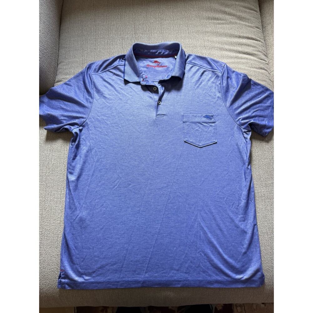 Tommy Bahama Men's Blue IslandZone Palm Coast PoloShirt Size Large